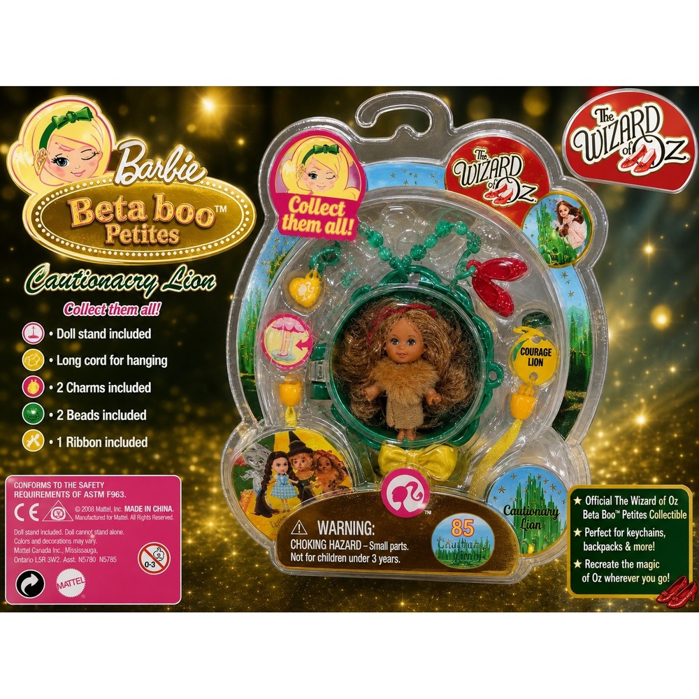 Barbie Peek-a-boo Petites Wizard of Oz Cowardly Lion #85 Locket‎ Doll 2008 N5785